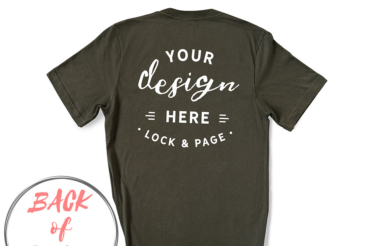 Back Of T-Shirt BC3001 Mockup Bundle, a Shirt Mockup by lock and page (Photo 30 of 88)