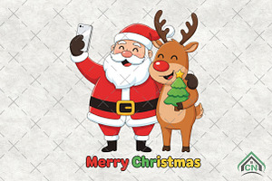 Santa Reindeer PNG, an Illustration by Craft Nest