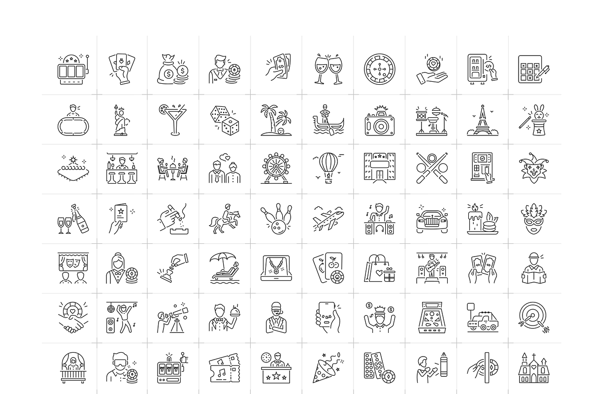 Animated Las Vegas Icons, an Outline Icon by Prosymbols (Photo 5 of 6)