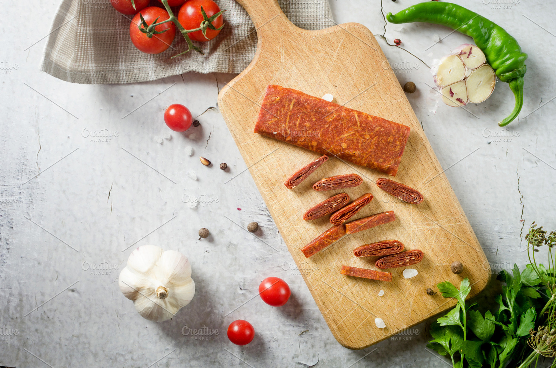 salted dried tomato pastille. Homemade savory snack., a Food & Drink Photo by vimart
