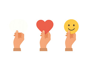 Hands displaying symbols of love, an Object Illustration by ZinetroN