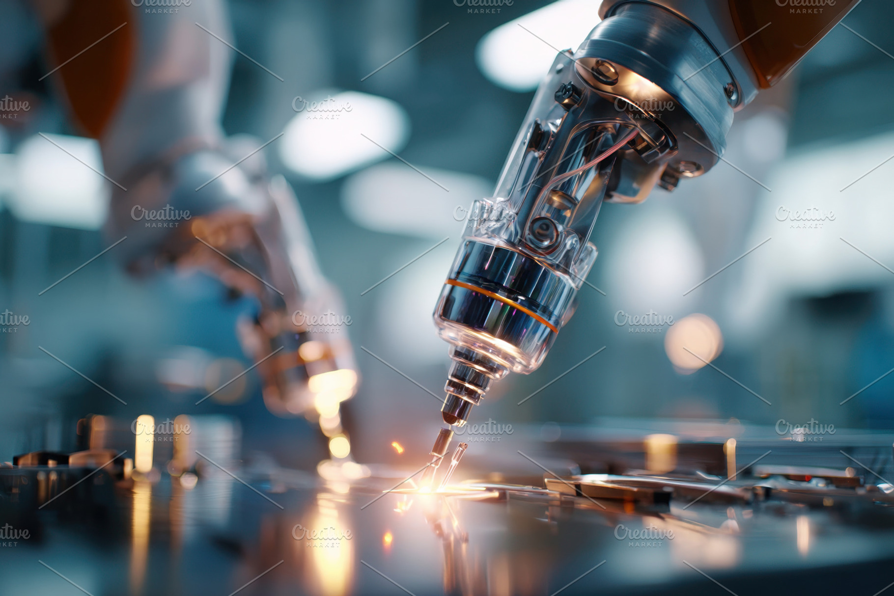 Advanced robotic hands in action, a Technology Photo by AlyaAnd