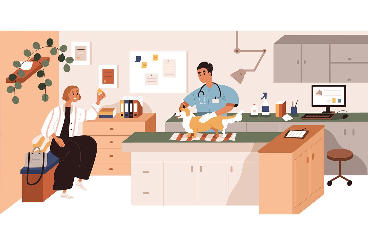 Pet treatment in vet clinic set, an Animal Illustration by Good Studio (Photo 4 of 6)