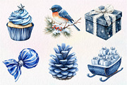 Navy Blue Winter Christmas Clipart, an Illustration by Dream Creation (Thumbnail 4 of 7)