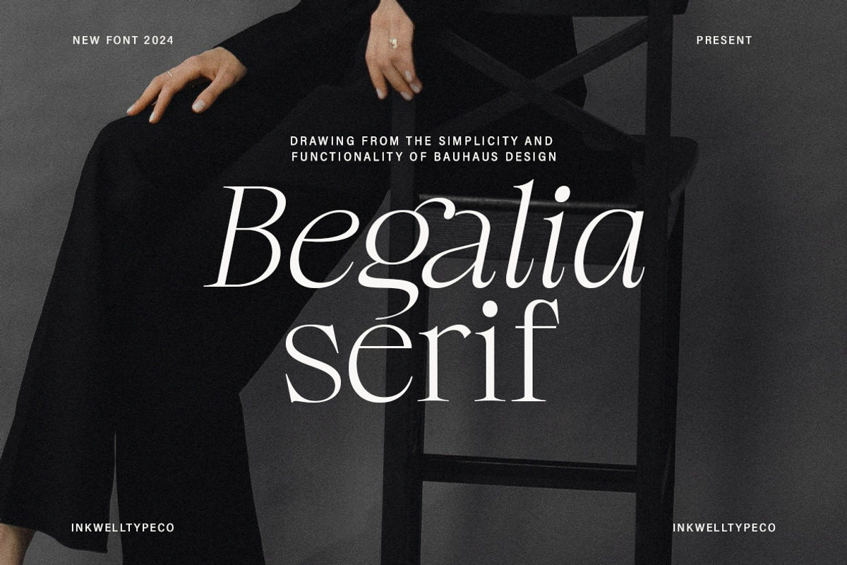 Begalia Serif - Elegant Typeface, a Serif Font by InkwellTypeCo (Photo 1 of 14)
