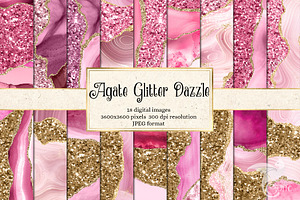 Agate Glitter Dazzle Digital Paper, a Texture Graphic by Digital Curio