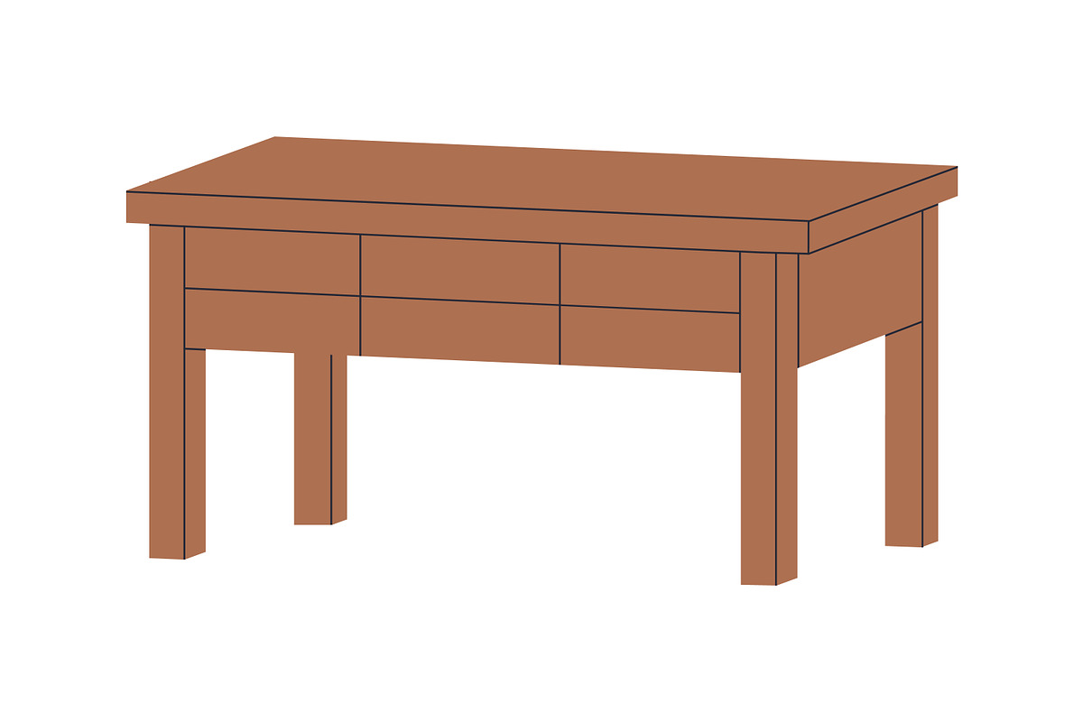 Desks, tables set. Wooden furniture, an Object Illustration by Good Studio (Photo 6 of 9)