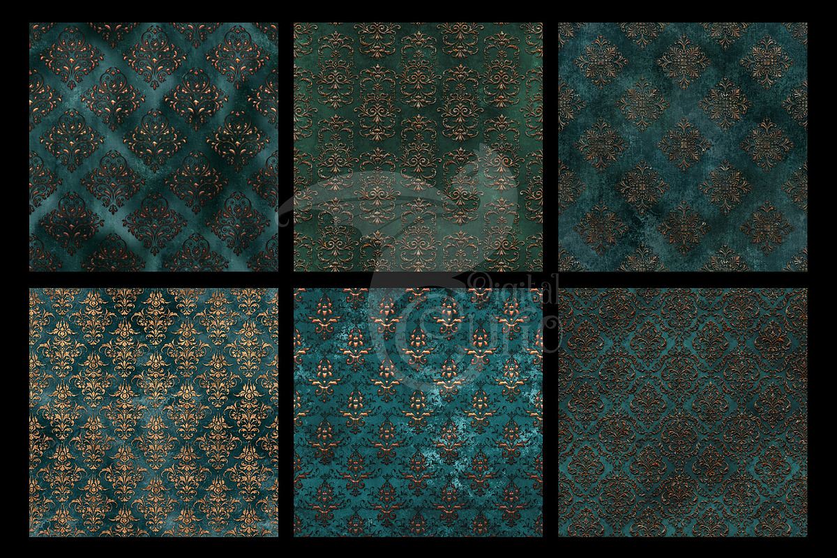 Patina and Rust Damask, a Texture Graphic by Digital Curio