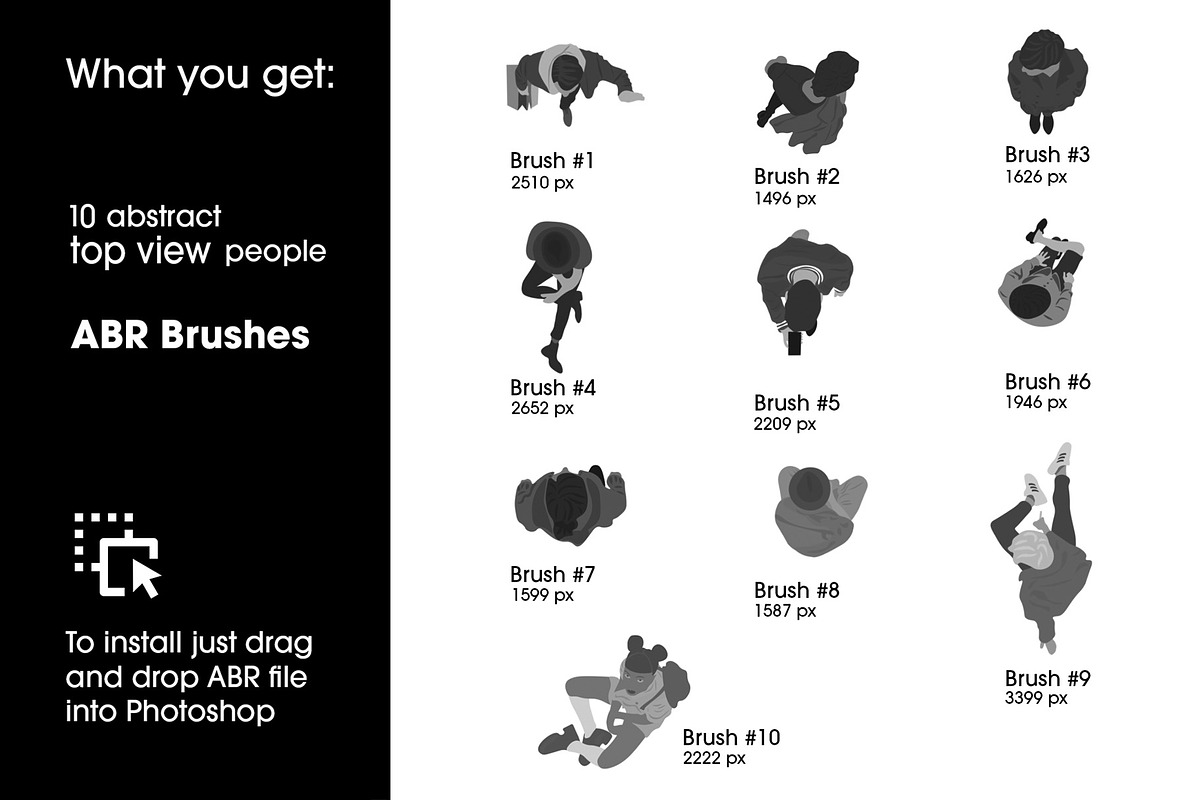 Photoshop Brushes TOP VIEW PEOPLE, a Brush Add-On by archibicc (Photo 2 of 3)