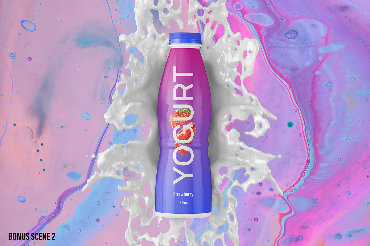 Bottle with Splash Mockup - 7 Views, a Packaging Mockup by Illusiongraphic (Photo 10 of 25)