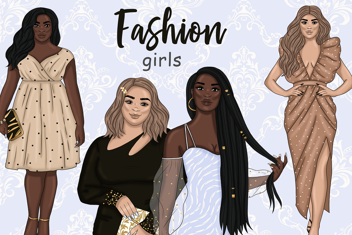 Fashion Girls Clipart, a Person Illustration by GlamArtZhanna (Photo 1 of 5)