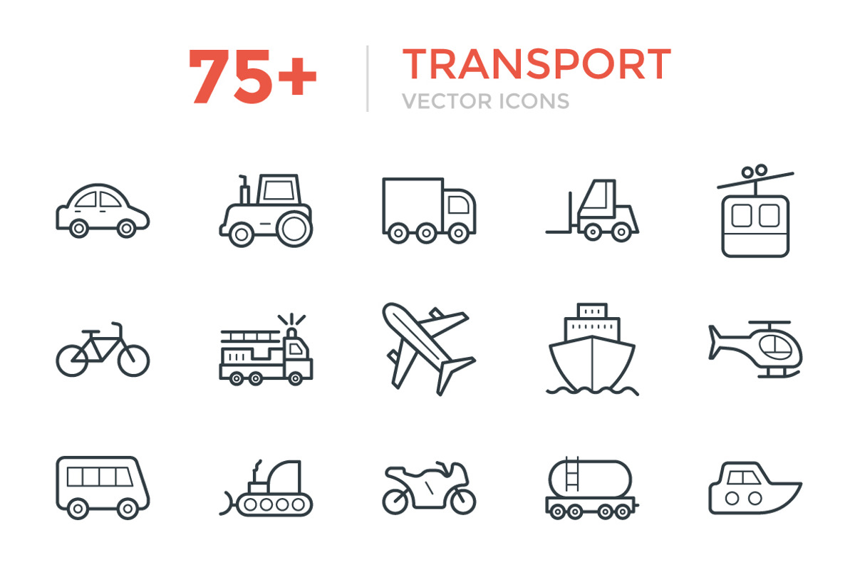 75+ Transport Vector Icons, an Outline Icon by Vectors Market (Photo 1 of 3)