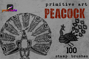 100 Peacock Stamp Brushes Procreate