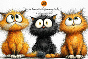 Whimsical Funny Cat PNG, a Seasonal Illustration by Craft Nest (Thumbnail 1 of 8)