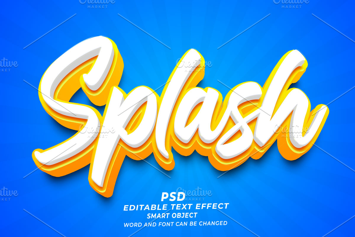 Splash Editable Text Effect PSD, a Layer Style Add-On by TrueVector (Photo 1 of 2)