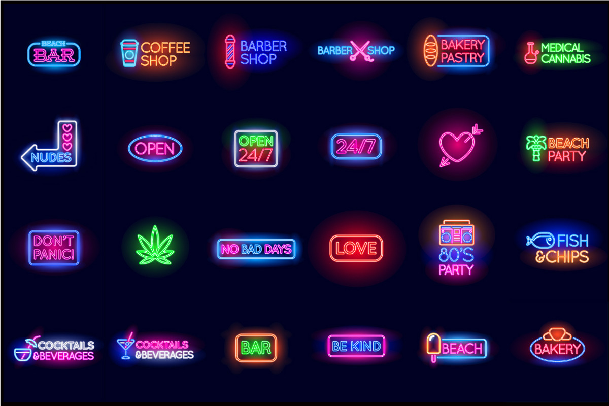 Awesome Street Neon Signs with Fonts preview 2