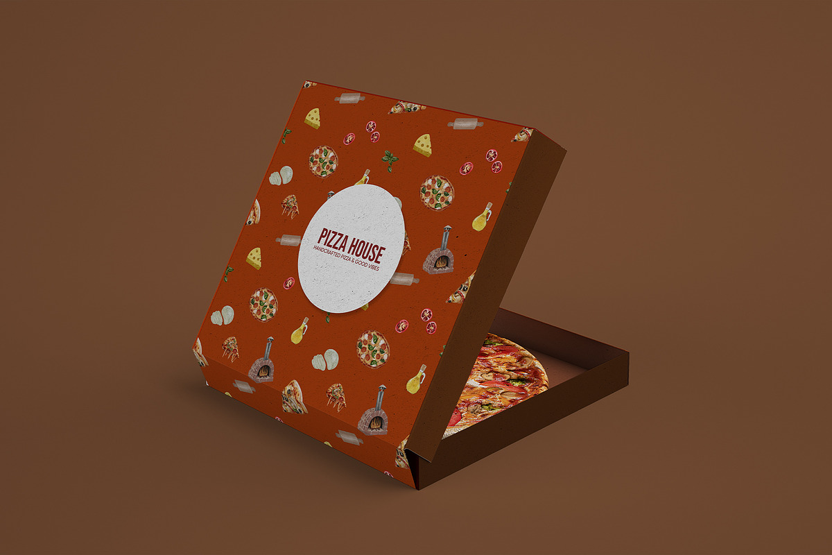 Pizza Time – Watercolor Food, a Food Illustration by CreativeValuation (Photo 11 of 11)