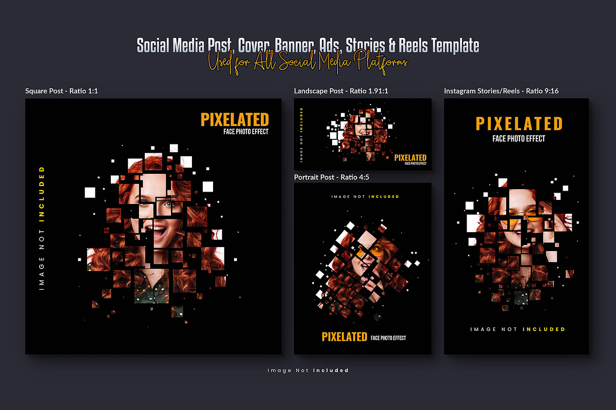 Photo Effect  Social Media Post Set, a Social Media Template by Creative_View (Photo 2 of 8)
