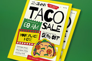 Yellow White Taco Sale Flyer Set, a Flyer Template by graphicook (Thumbnail 3 of 6)