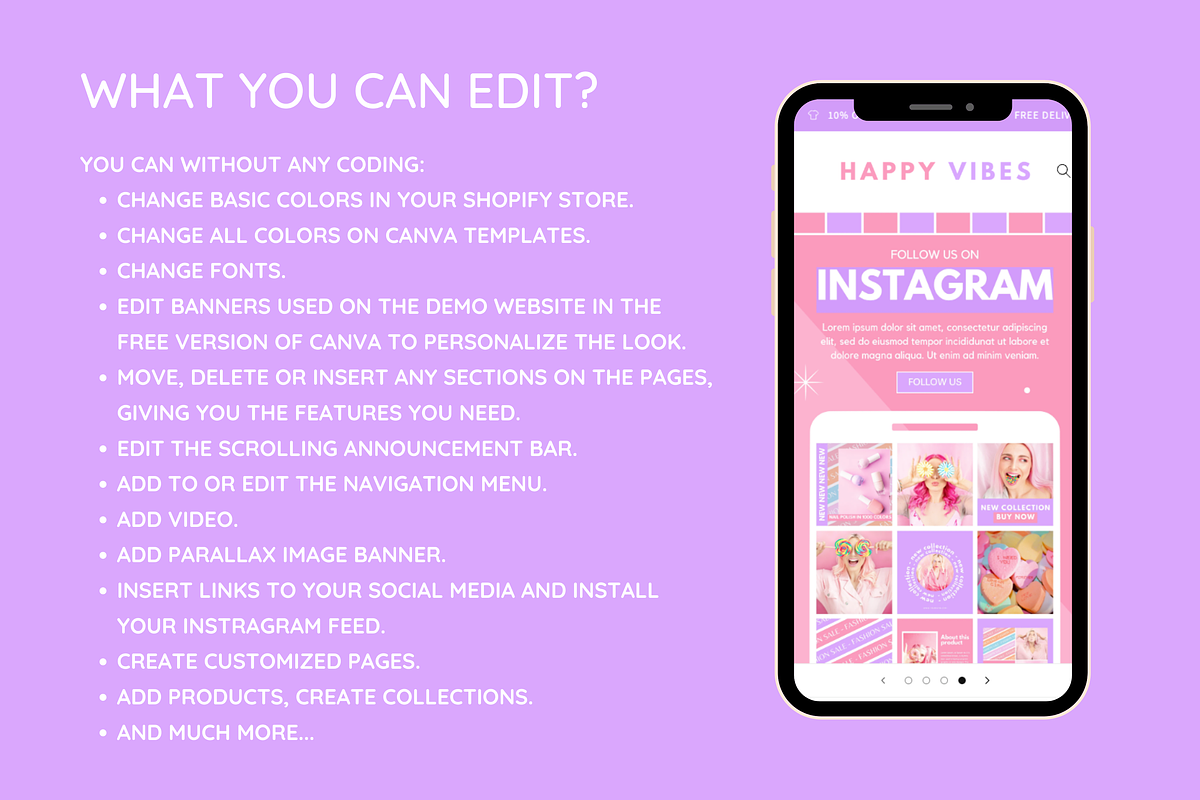 Happy Vibes Shopify Theme, a Shopify Template by SunshineStudioBoutique (Photo 3 of 8)