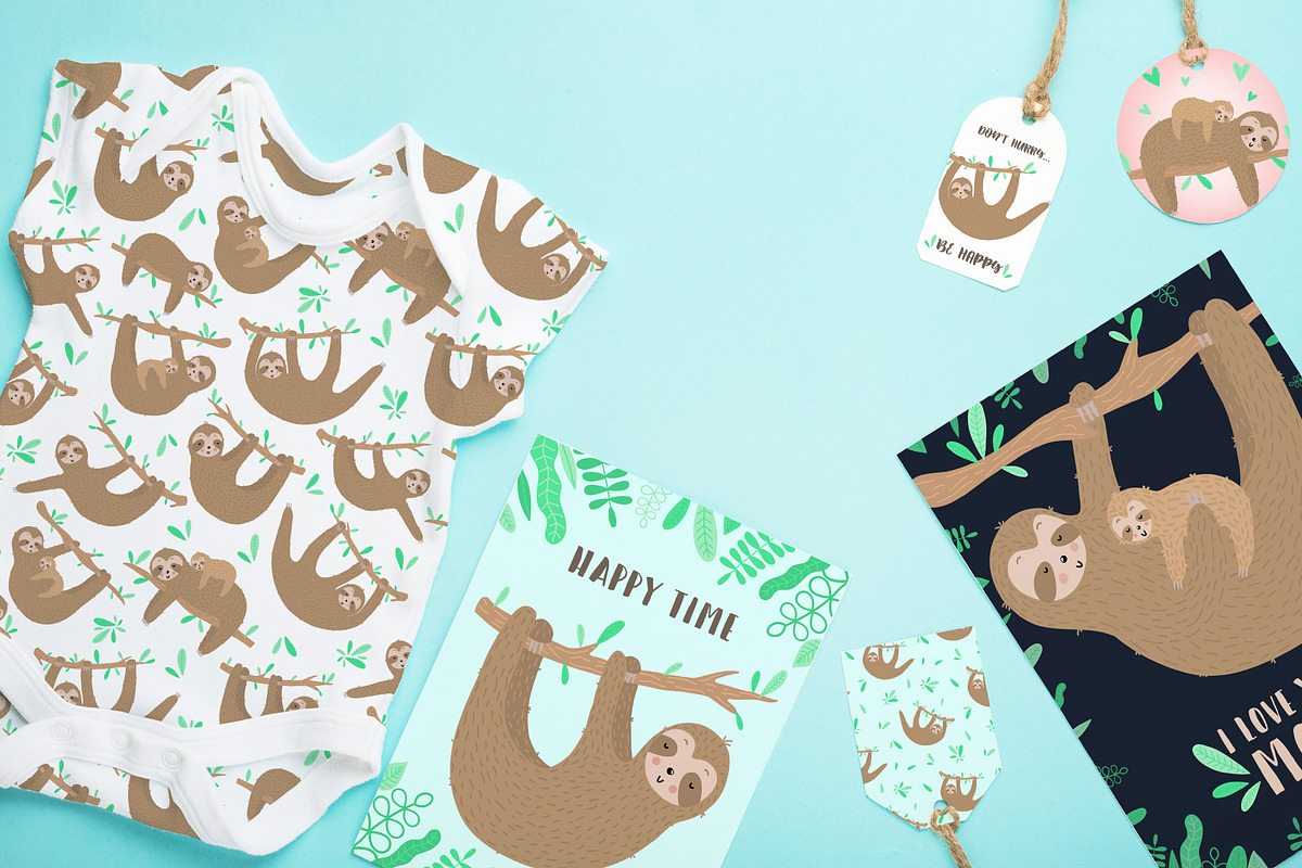 Sloth Vector Collection, an Animal Illustration by Samsonchik Store (Photo 4 of 7)