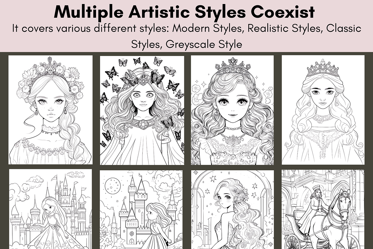 Princess Coloring Pages for Kids, a Brochure Template by LA Design (Photo 3 of 10)
