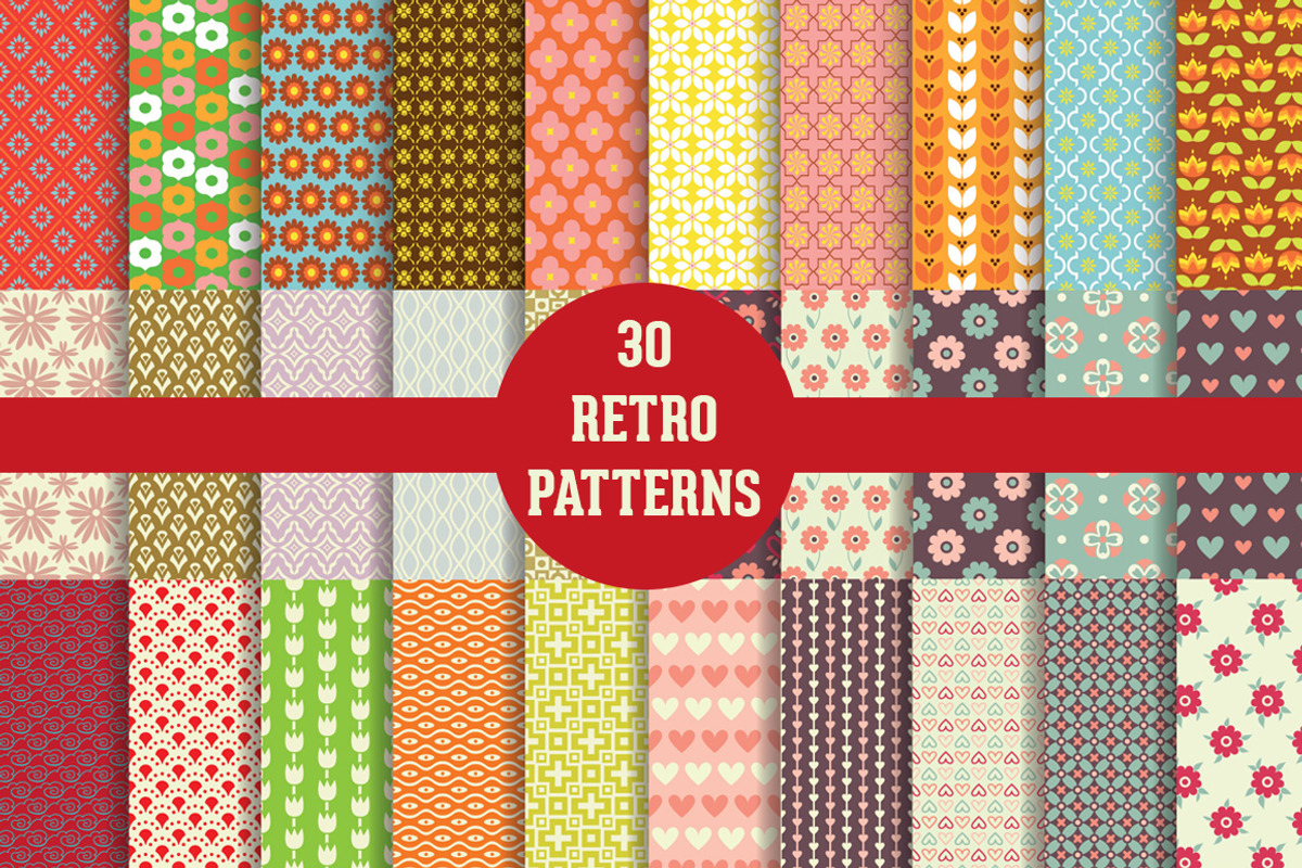 30 Retro Patterns, a Pattern Graphic by Arys Design (Photo 1 of 5)