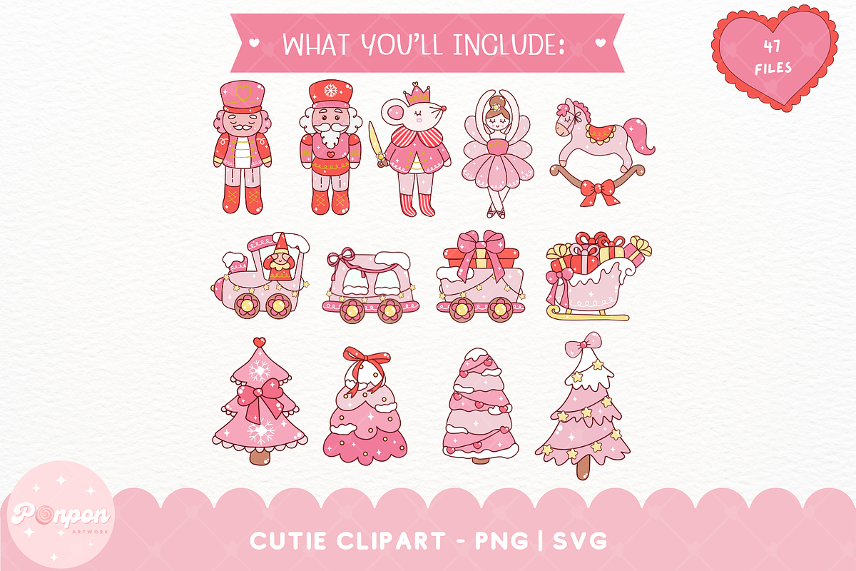 Groovy Christmas Nutcrackers Clipart, a Seasonal Illustration by ponponartwork (Photo 2 of 7)