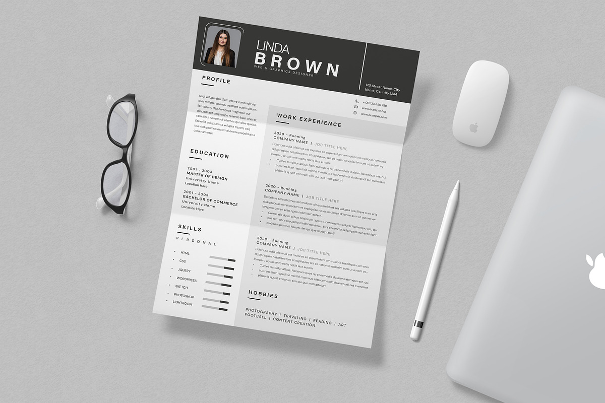 Minimal Resume Template, a Stationery Template by Creatiya Type (Photo 3 of 3)