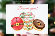 Watercolor Christmas donuts clipart, a Food Illustration by ArtfulStudio (Thumbnail 6 of 7)