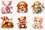 Daisy Flower Animal Clipart, an Illustration by OK Design (Thumbnail 2 of 5)