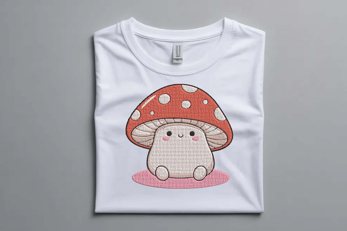 Cute Kawaii Mushroom Embroidery, an Illustration by Purpose Ekbal (Photo 3 of 3)