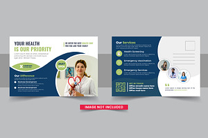 Health Care or Medical Postcard, a Card Template by Pavel_design