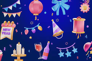 Sparkly - Party 3D Icon Set