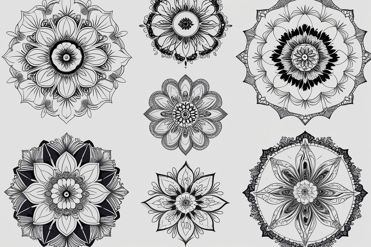Boho Floral Mandala Bundle Set, an Illustration by Creativeshirt (Photo 6 of 7)