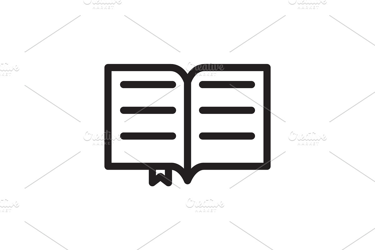 reading book line minimalist logo, a Branding & Logo Template by devastd