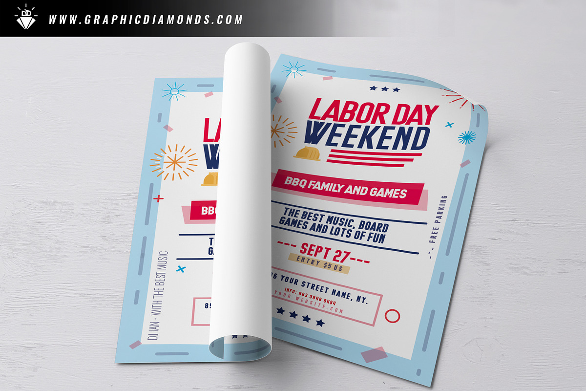 Labor Day Flyer PSD, a Flyer Template by GraphicDiamonds (Photo 3 of 6)