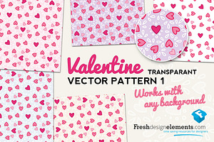 Valentine Transparant Vector Pattern