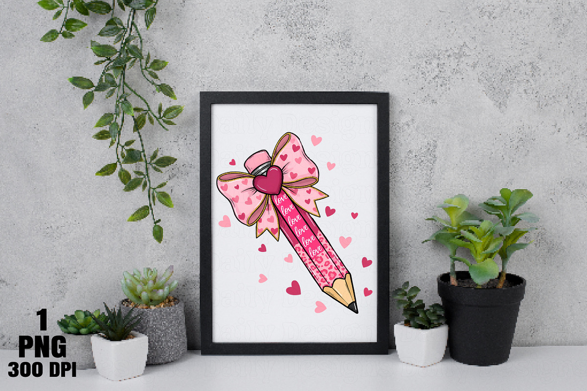 Teacher Valentine Coquette Bow Penci, an Illustration by Daily.Designs (Photo 5 of 5)