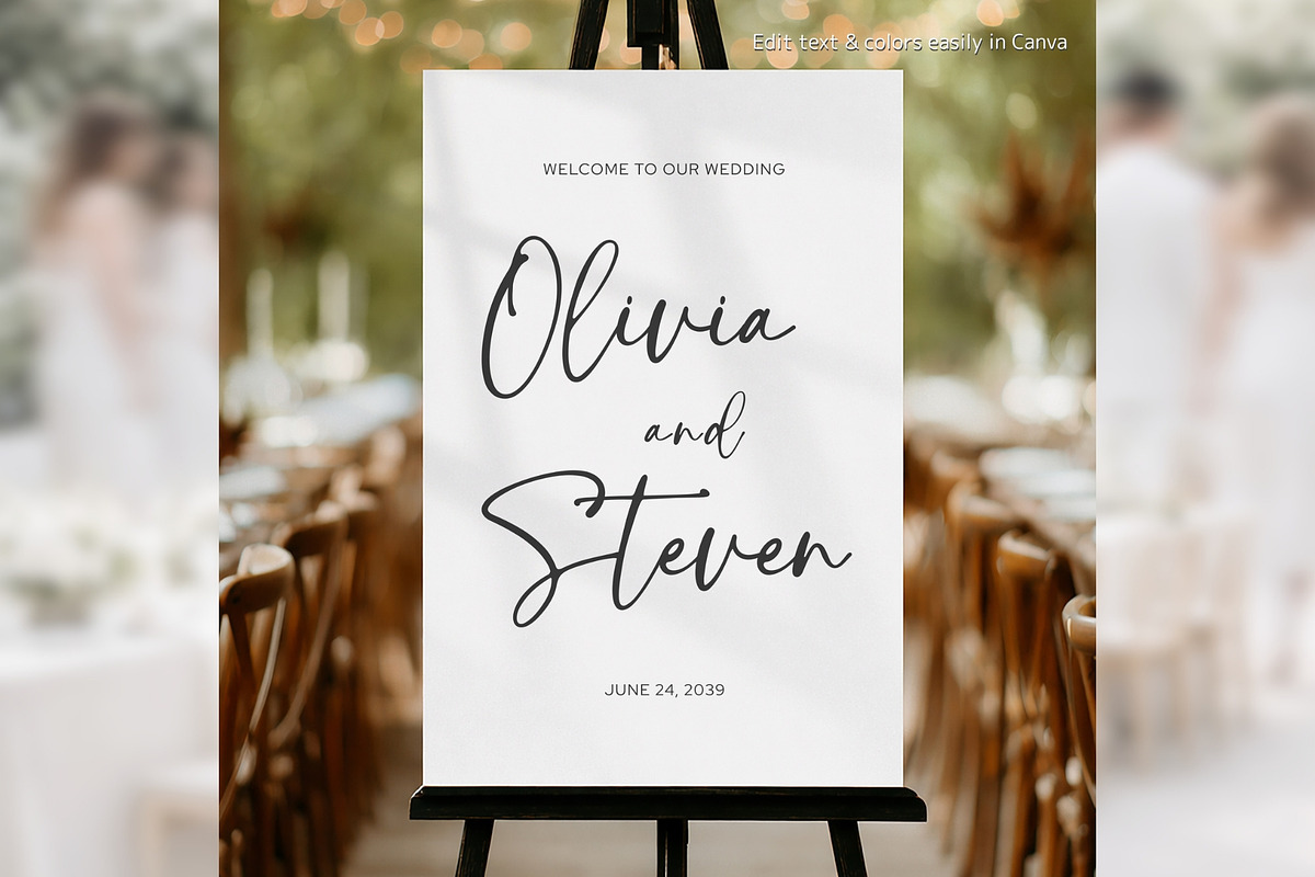 Modern Script Welcome Sign bd007, a Poster Template by TyphoonStudio (Photo 3 of 10)