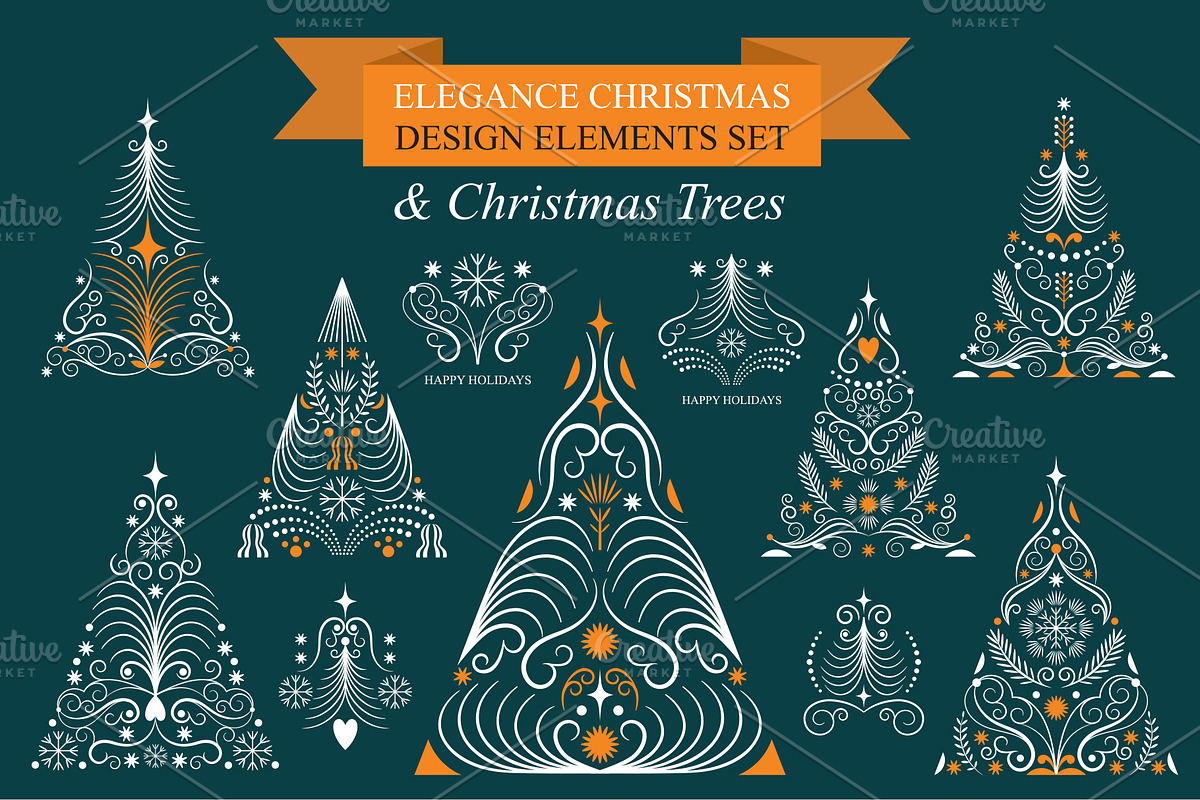 Christmas Ornaments Set, a Decorative Illustration by lenlis (Photo 1 of 13)