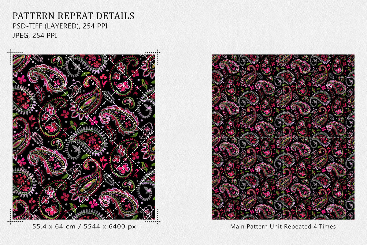 Neon Bohemian Paisley Pattern, a Pattern Graphic by Gullenda (Photo 2 of 6)