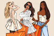 Shopping Girls clipart png, an Illustration by Parinaz Wadia Design (Thumbnail 8 of 10)