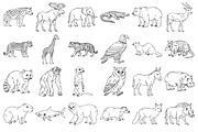 Wild Animals Line Art, an Animal Illustration by Tekuni (Thumbnail 6 of 12)