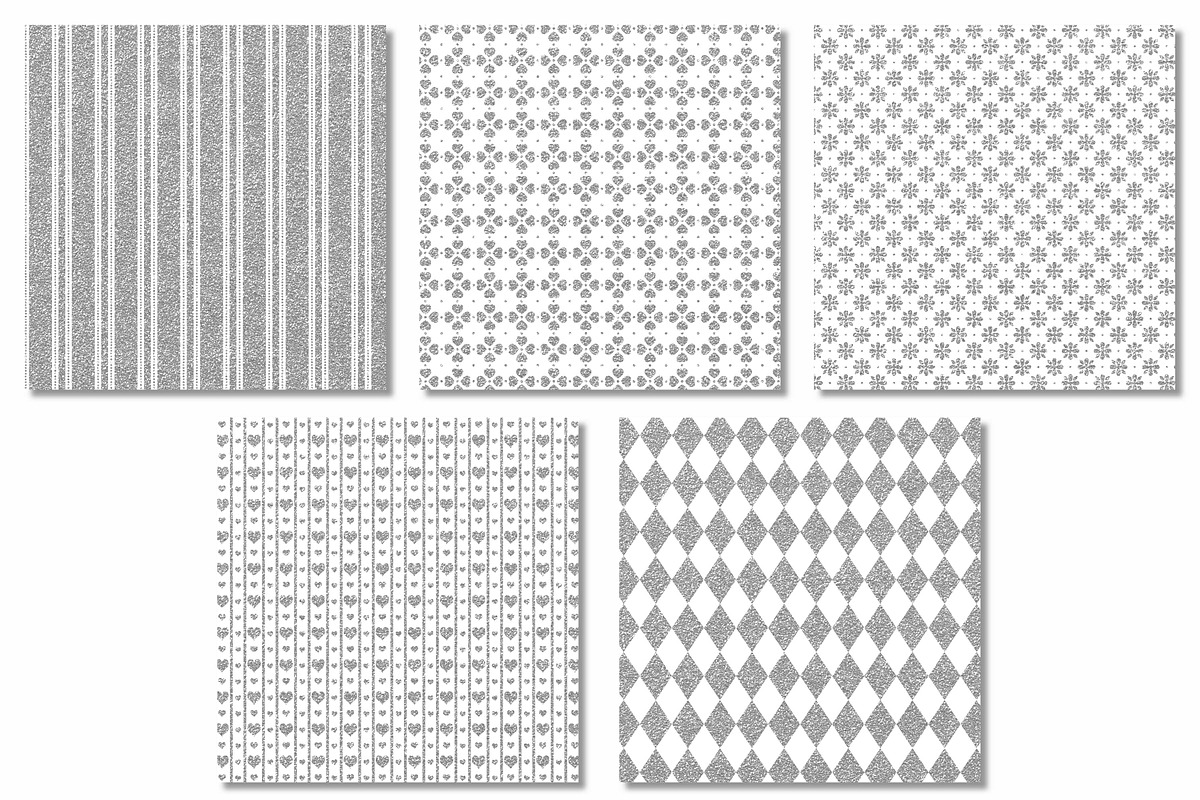 Silver Foil Pattern Digital Papers, a Pattern Graphic by Scrapbook Gems (Photo 2 of 3)