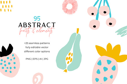 Abstract fruits pattern collection