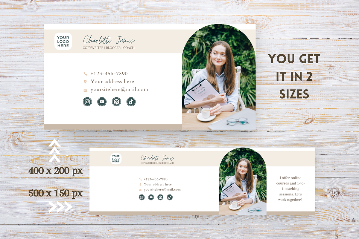 Business Coach Email Signature Canva, an Email Template by Golden Horizons Studio (Photo 5 of 10)