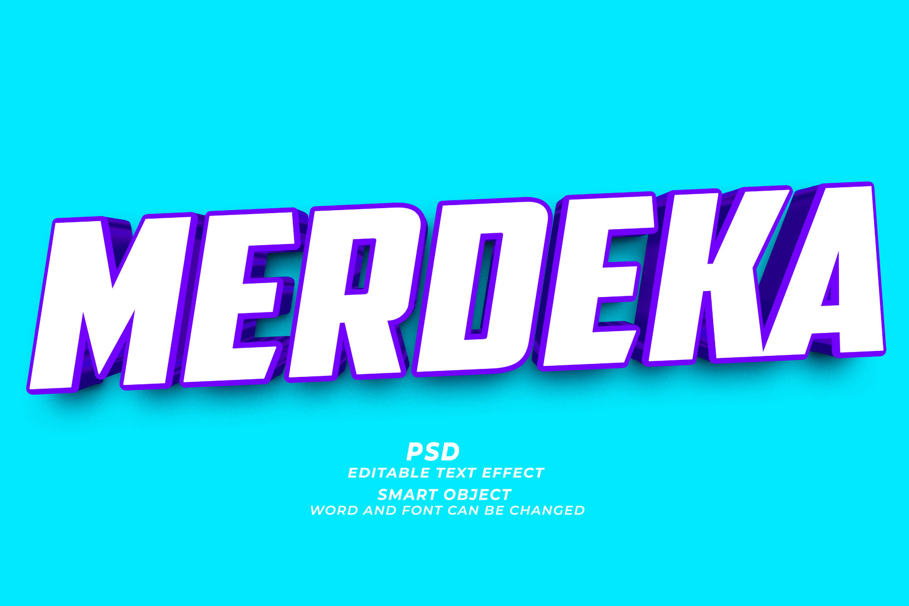 Merdeka PSD 3d Editable Text Effect, a Layer Style Add-On by TrueVector