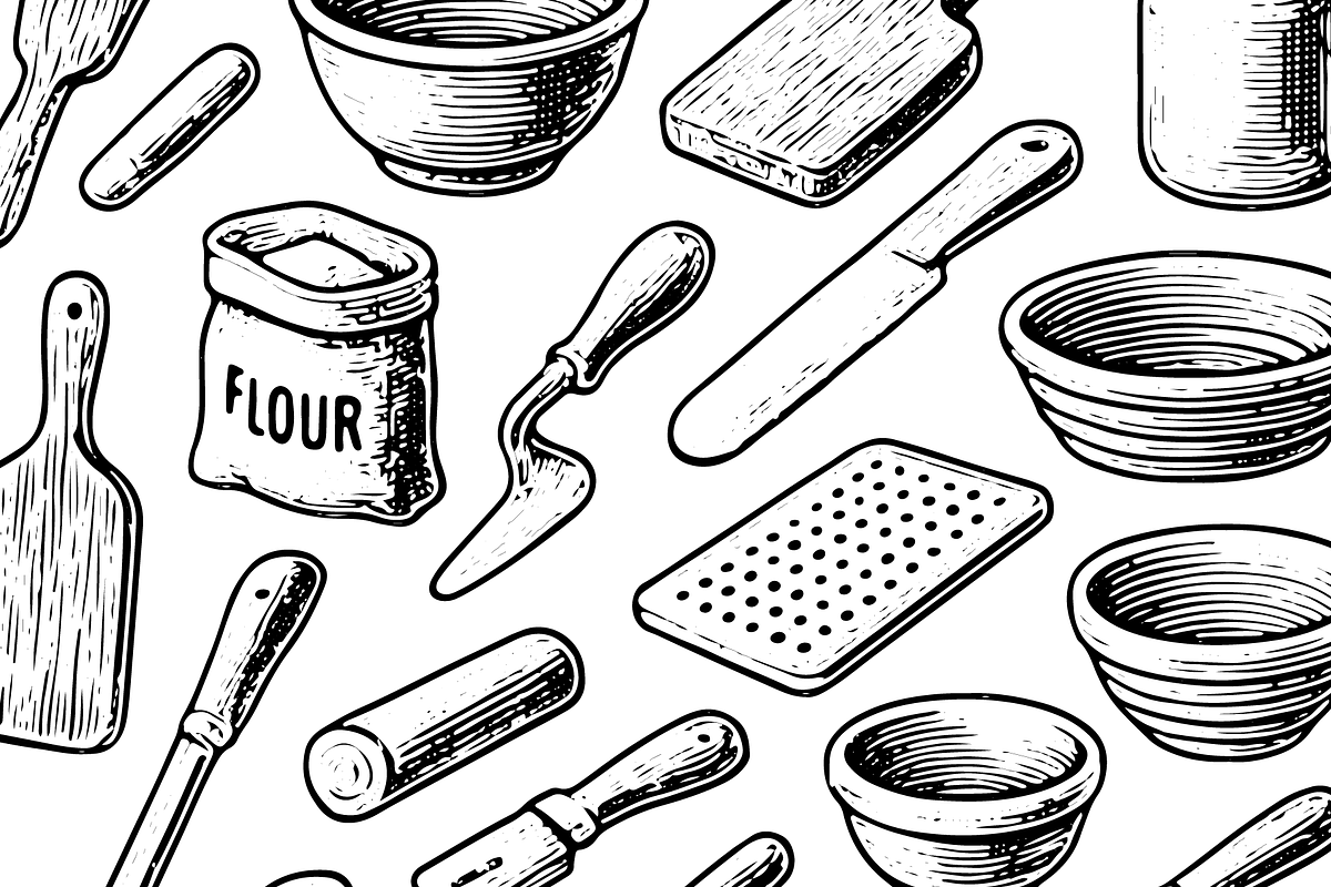 Vintage Baking Tools Illustrations, an Object Graphic by RT Studio (Photo 3 of 3)