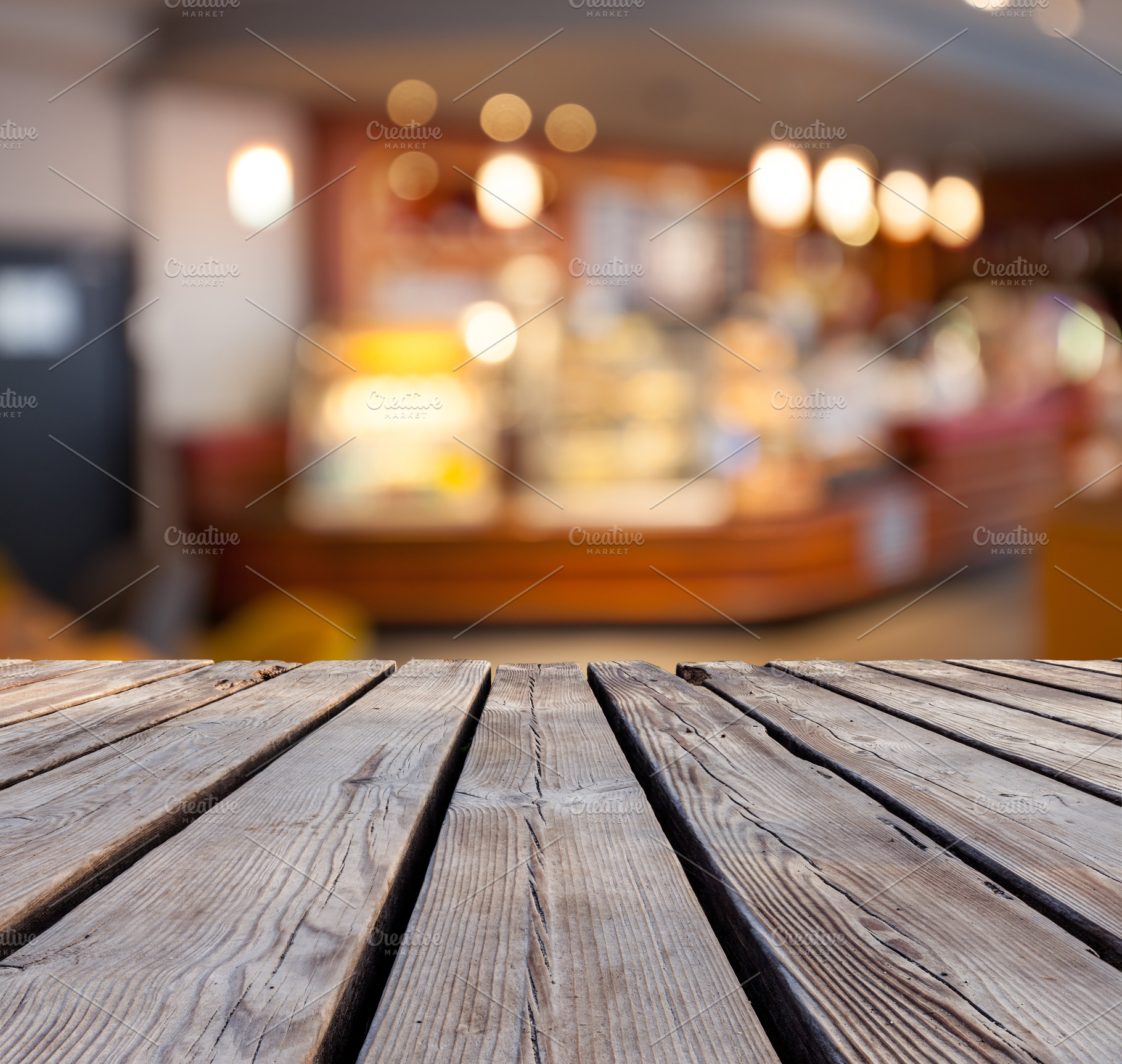 Wooden table top grunge surface stock photo containing table and background, a Food & Drink Photo by khoroshkov